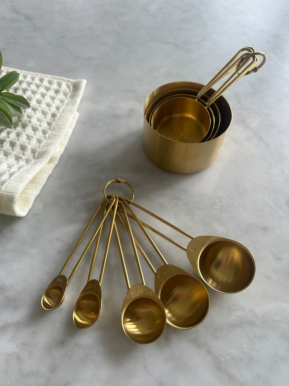 Gold Measuring Cups & Spoons Set