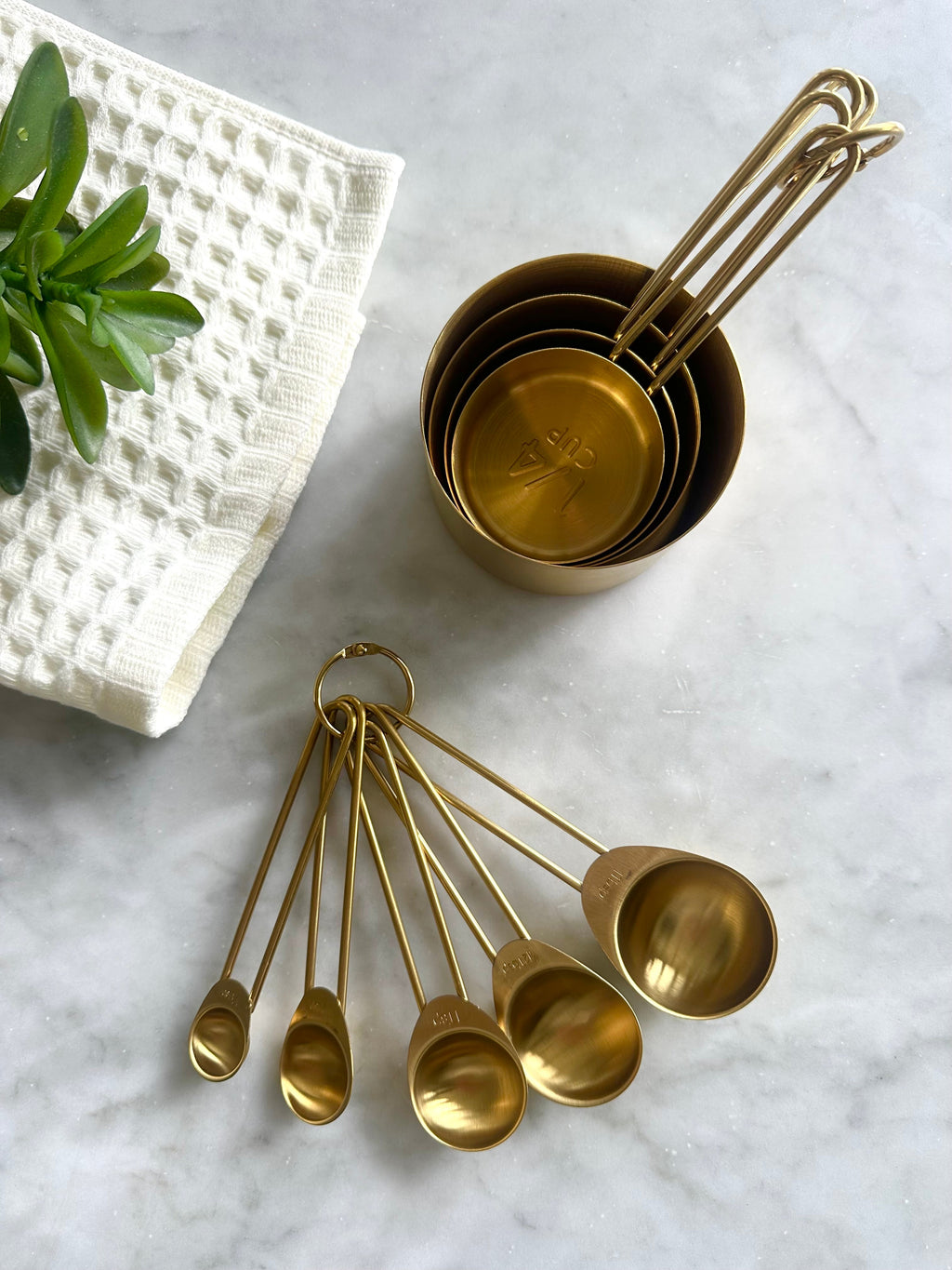 Gold Measuring Cups & Spoons Set