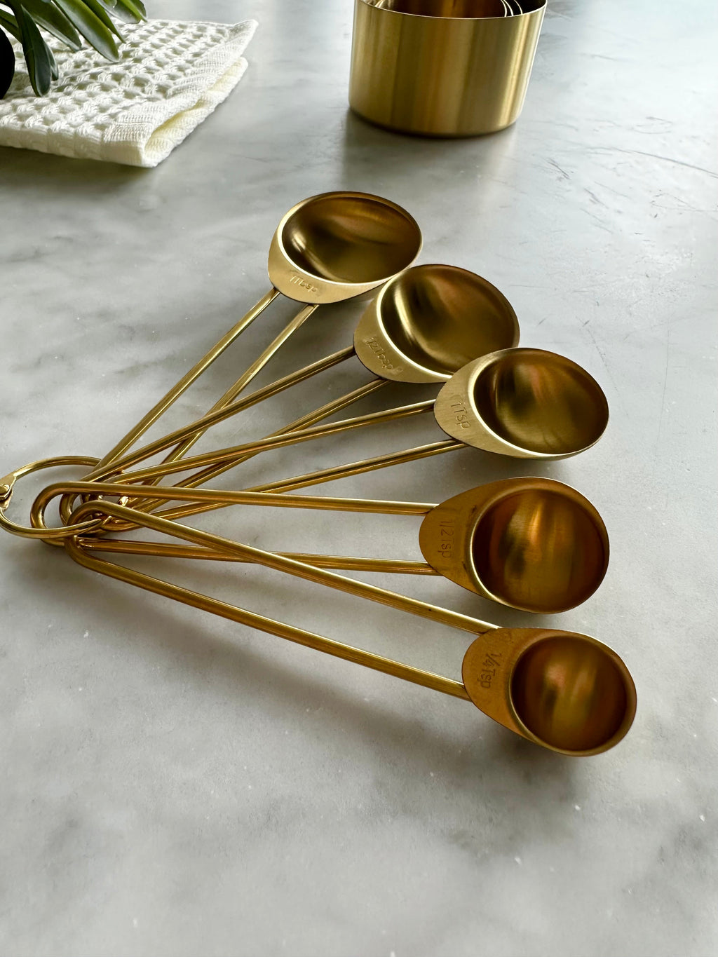 Gold Measuring Cups & Spoons Set
