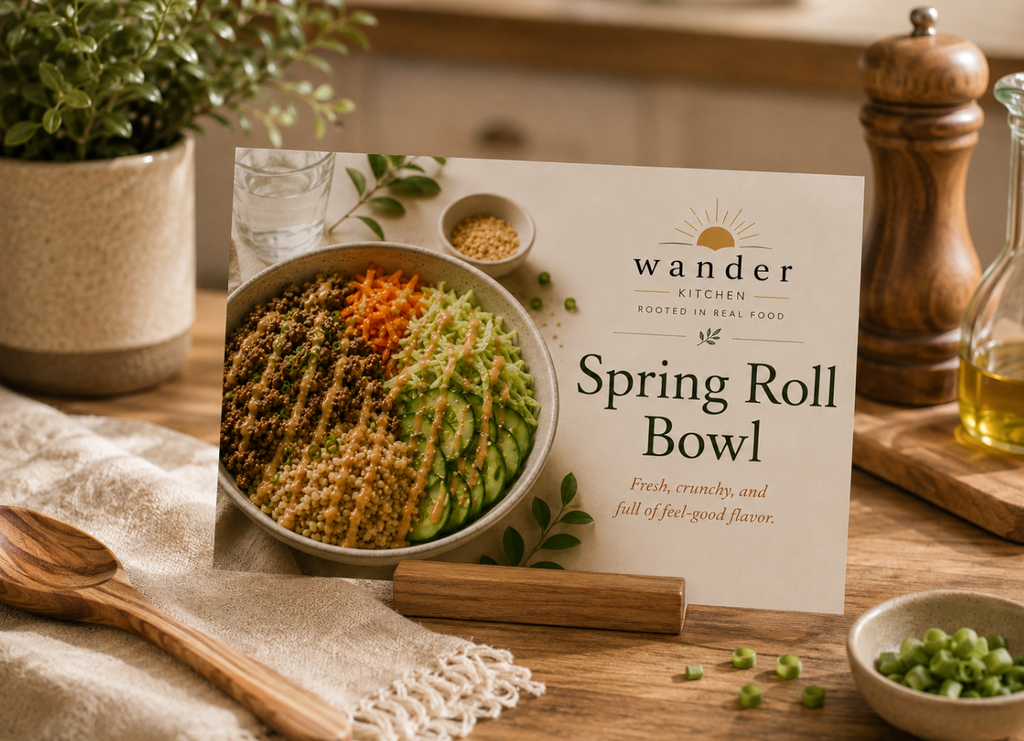Spring Roll Bowl Recipe Card- Digital Download