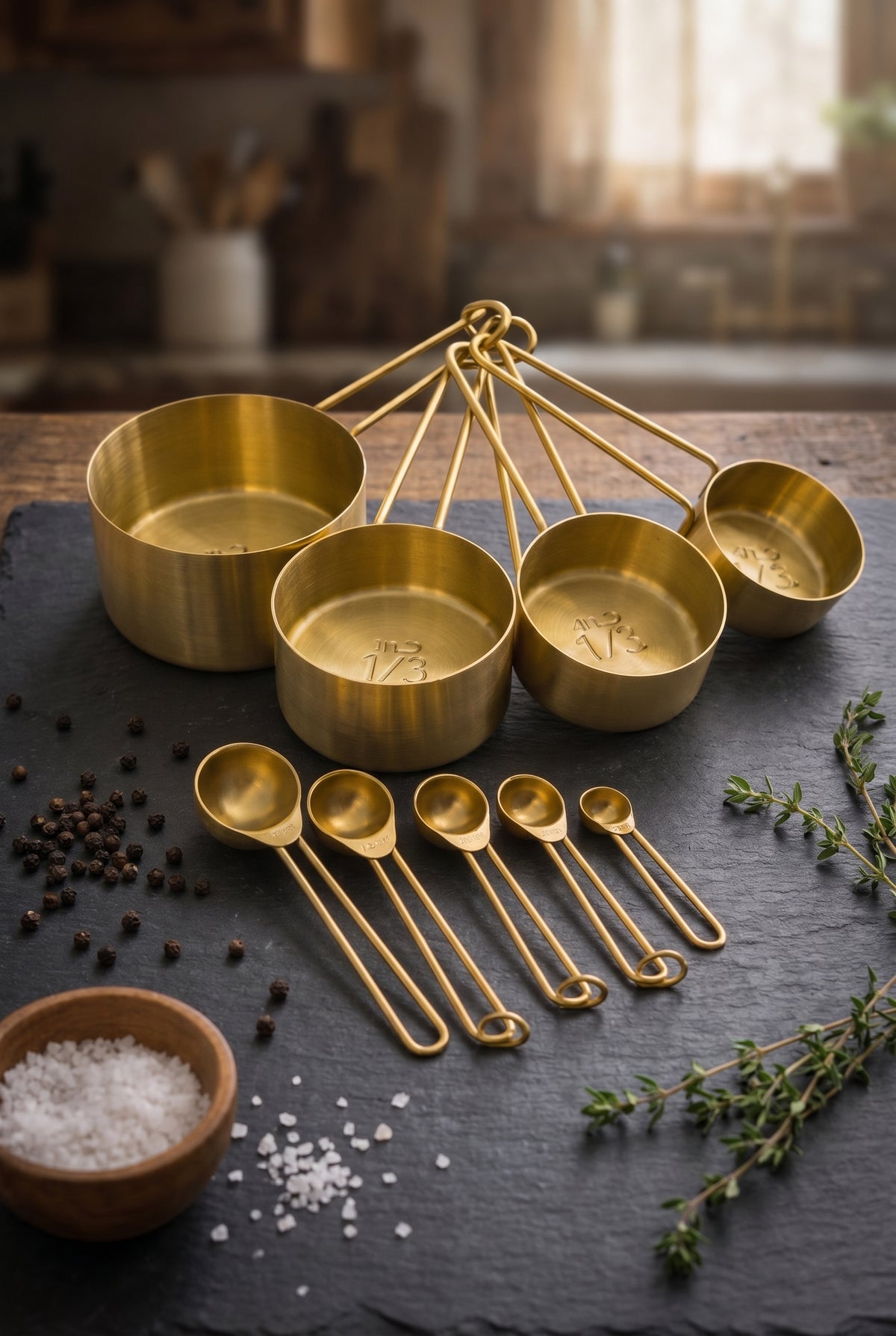 Gold Measuring Cups & Spoons Set